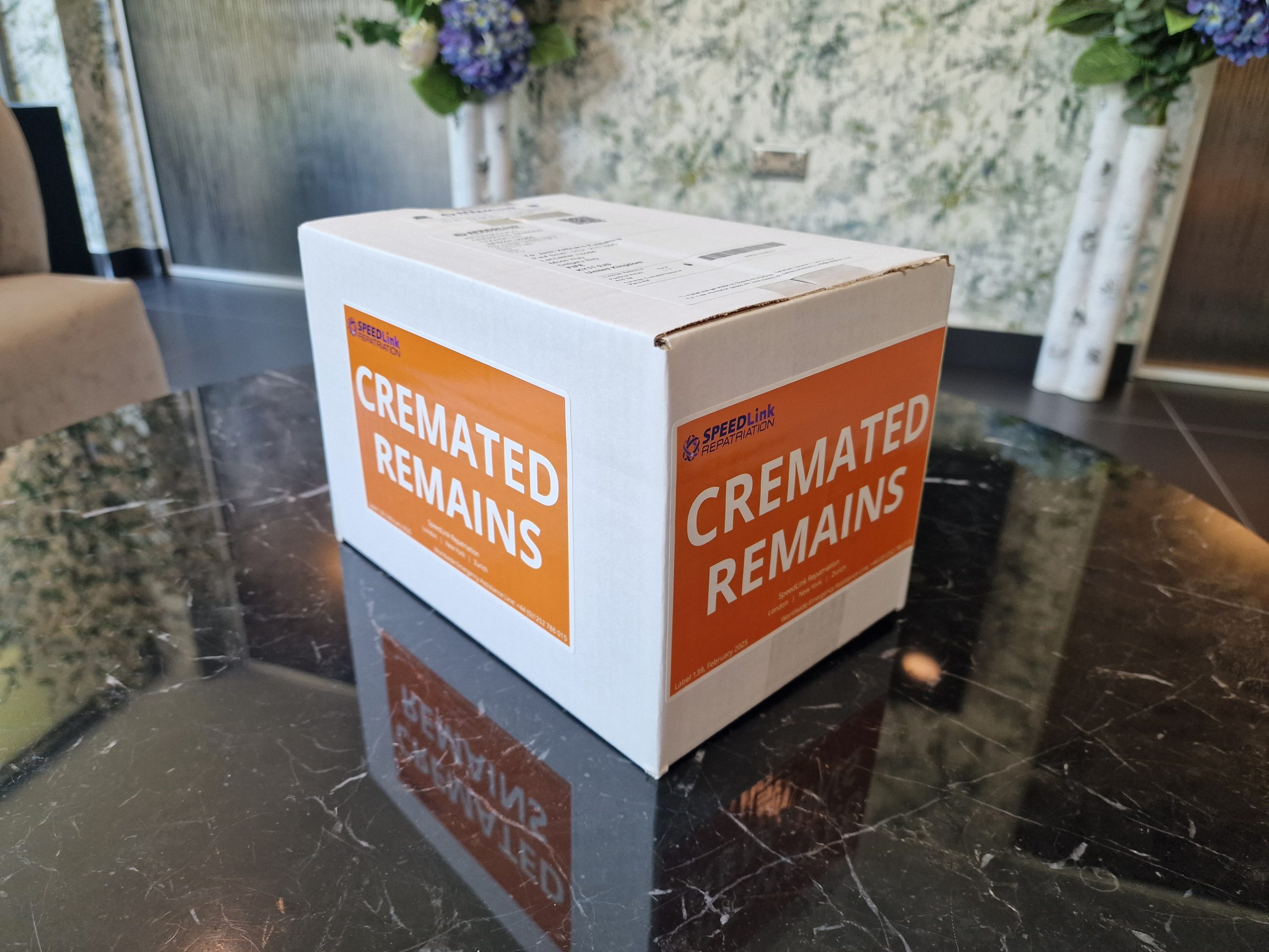 SpeedLink ashes courier service with specially designed packaging